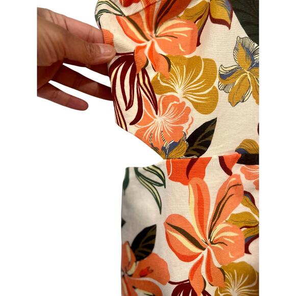 ZARA Tropical Floral Ruffle Sleeveless Cut Out Skort Playsuit Romper Dress M - Picture 3 of 8
